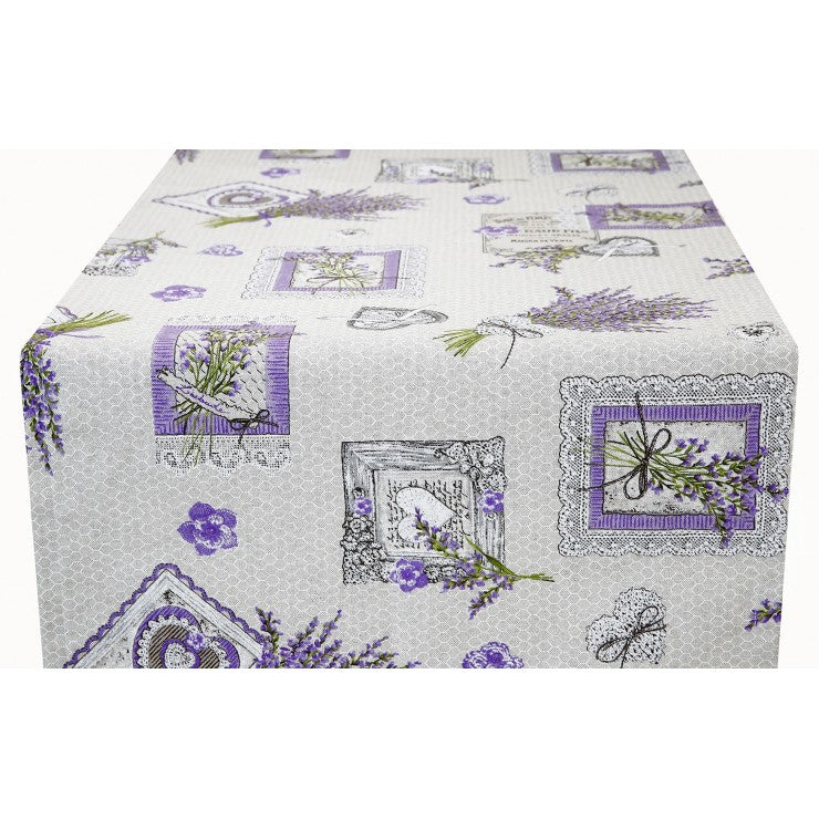 Runner in Cotone Boquet Lavanda
