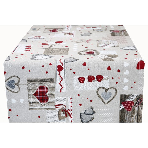 Runner in Cotone Dolce Passione-Rosso