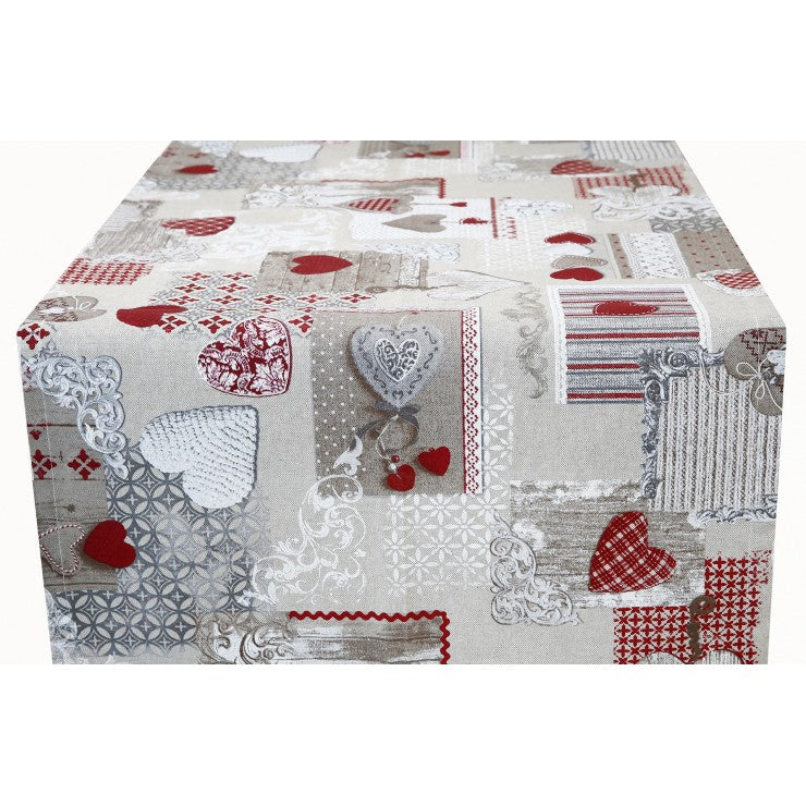 Runner in Cotone Heart Red