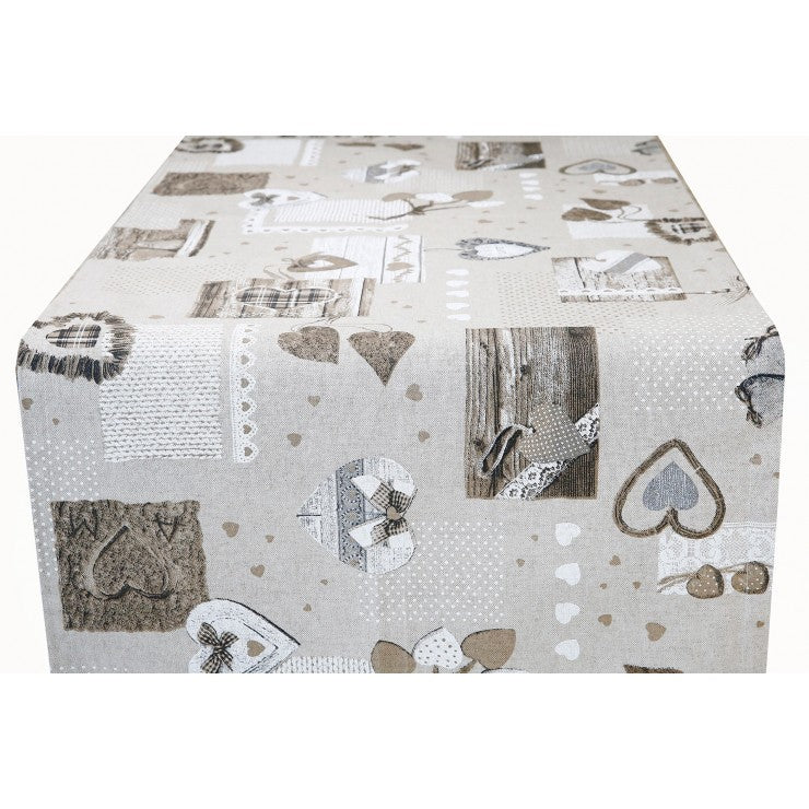 Runner in Cotone Dolce Passione-Beige