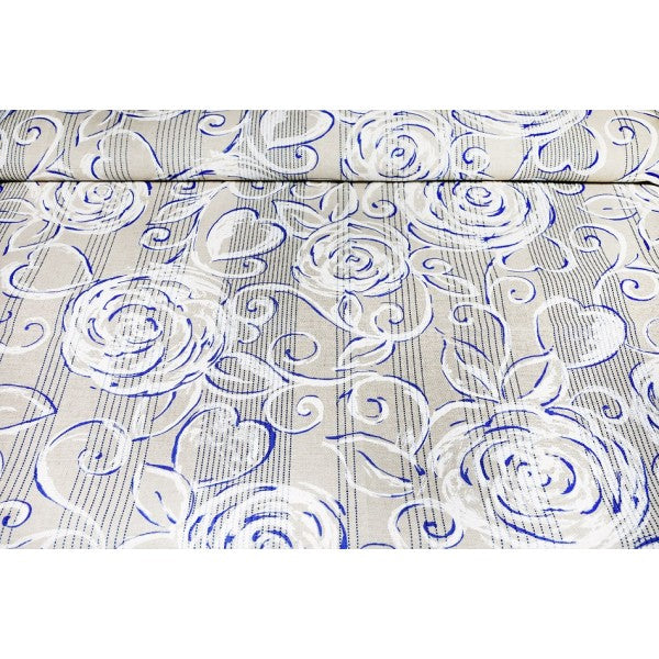 Tovaglia in Cotone Peonie blu