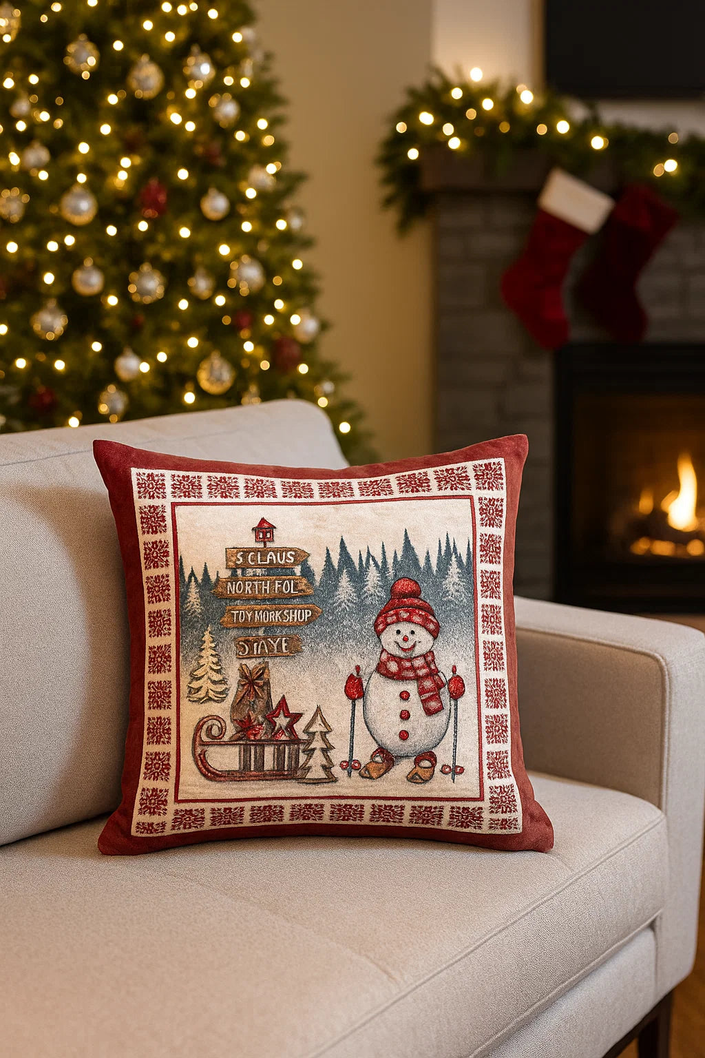 Cuscino di Natale PoloNord