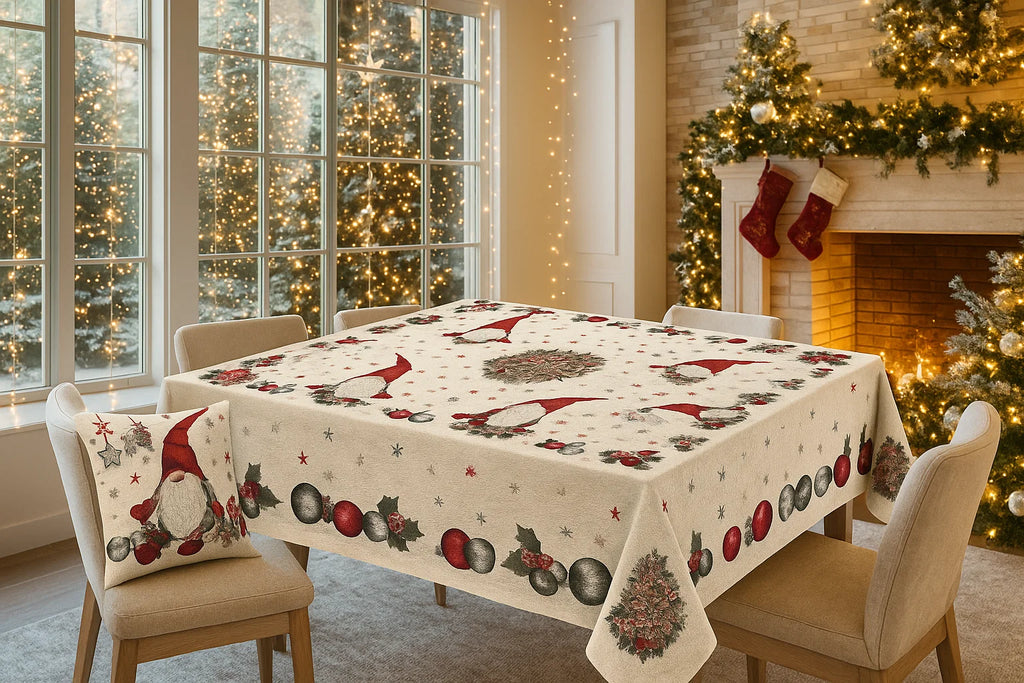 Tovaglia di Natale in Ciniglia Elfo Rosso
