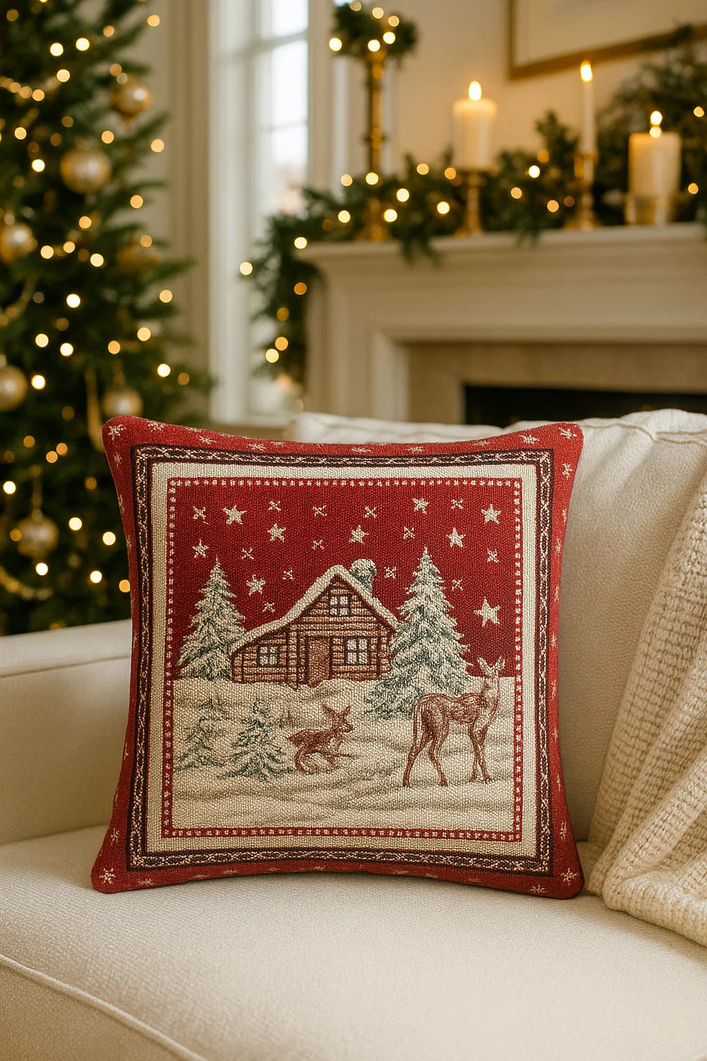 Cuscino di Natale Red Chalet