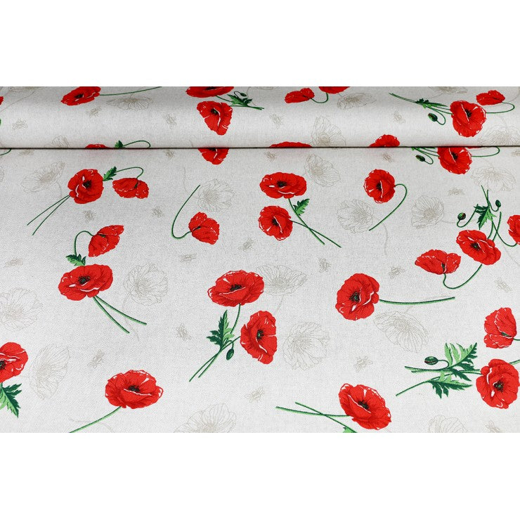 Tovaglia in Cotone Papaveri Rossi