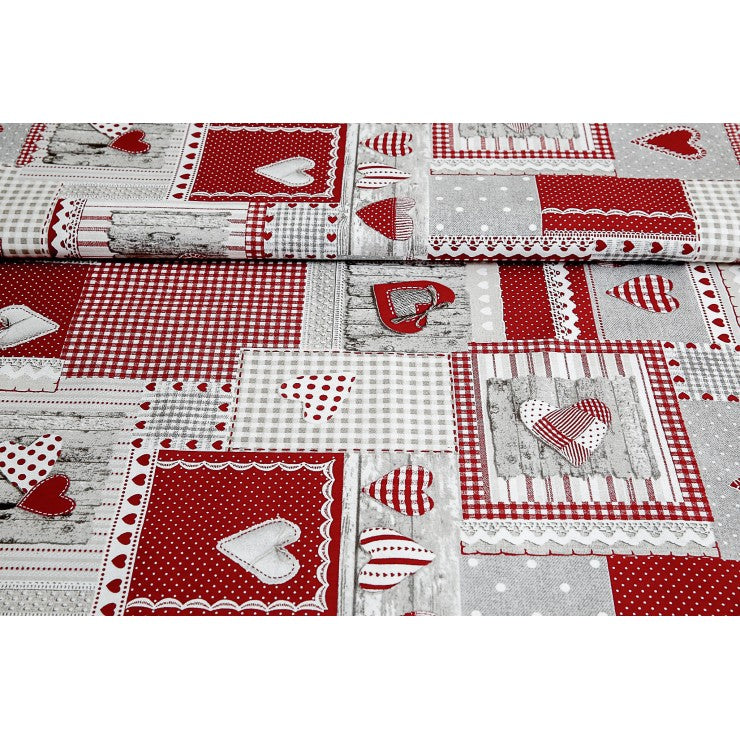 Tovaglia in Cotone Dolce Affetto rosso