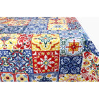 Tovaglia in Cotone Maioliche Rustiche rosso