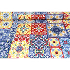 Tovaglia in Cotone Maioliche Rustiche rosso