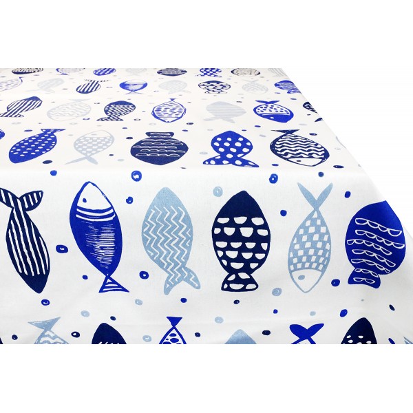Tovaglia in Cotone Pesce Azzurro