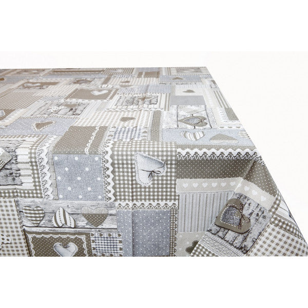 Tovaglia in Cotone Dolce Affetto grigio