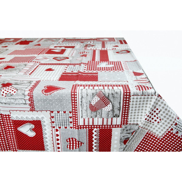 Tovaglia in Cotone Dolce Affetto rosso