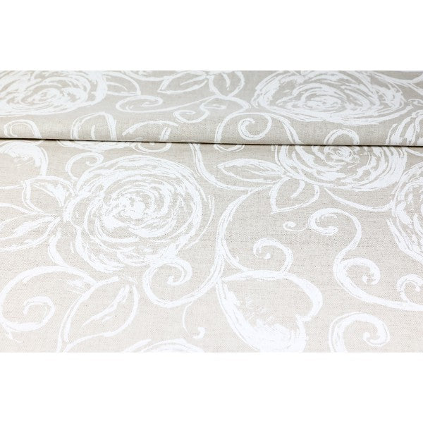 Tovaglia in Cotone Peonie bianco