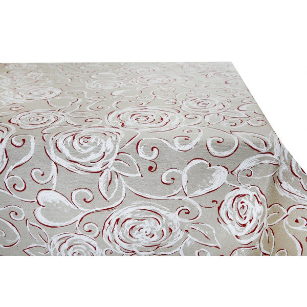 Tovaglia in Cotone Peonie rosso