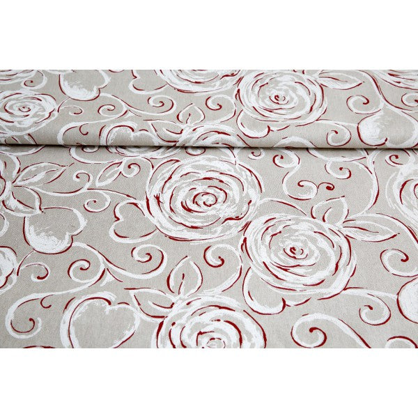 Tovaglia in Cotone Peonie rosso